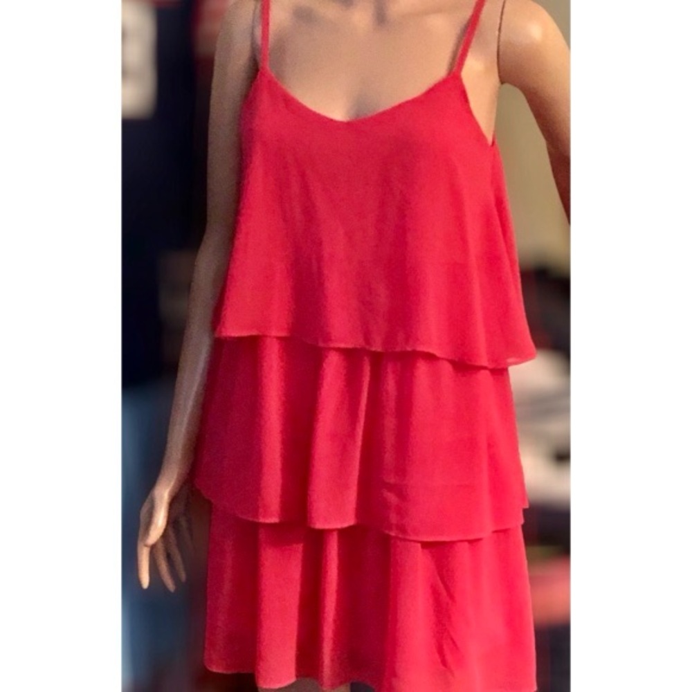 Blue Rain (Francesca’s Collections) Hot Fuchsia Pink Ruffled Mini Dress, Sz. S
